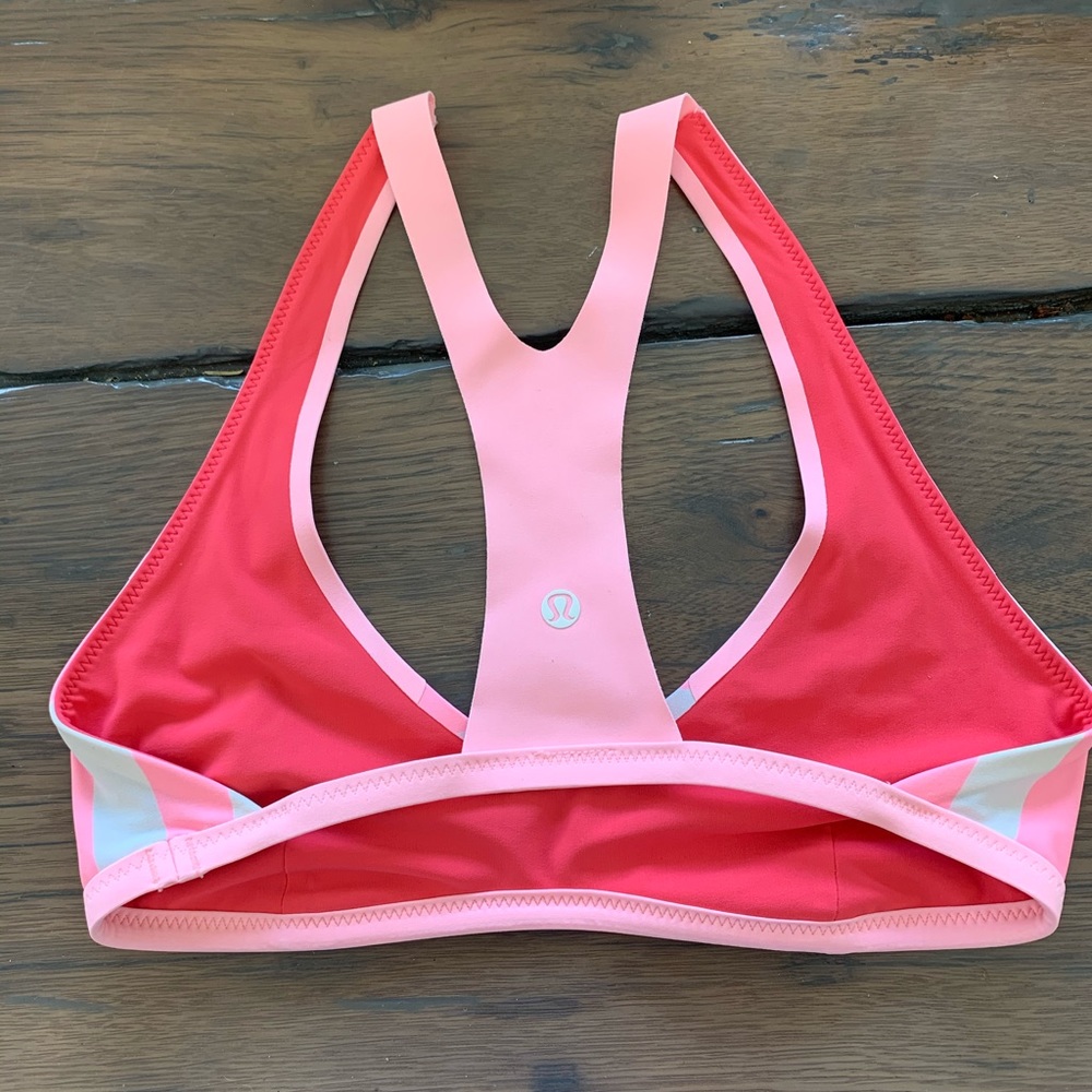 Lululemon white and pink striped bikini top - Picture 3 of 4